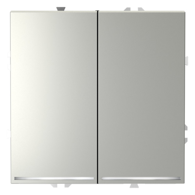 Выключатель двухклавишный с подсветкой Voltum S70 VLS020205 (сталь) Выключатель двухклавишный с подсветкой Voltum S70 VLS020205 (сталь)