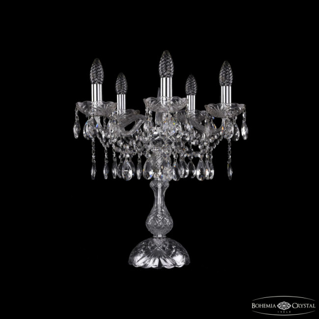 Настольная лампа Bohemia Ivele Crystal 1413L/5/141-47 Ni Настольная лампа Bohemia Ivele Crystal 1413L/5/141-47 Ni