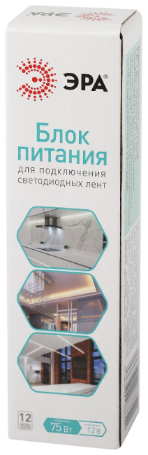Блок питания Эра 75Вт DC12В 6.25A IP20 LP-LED-75W-IP20-12V-S Б0061122 Блок питания Эра 75Вт DC12В 6.25A IP20 LP-LED-75W-IP20-12V-S Б0061122