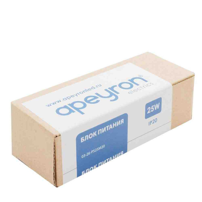 Блок питания (слим) Apeyron 25Вт DC12В 2А IP20 03-26 Блок питания (слим) Apeyron 25Вт DC12В 2А IP20 03-26