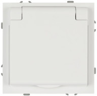 Розетка ЭРА Galaxy 15-2103-01 c заземлением 2P+E Schuko со шторками с крышкой 16А-250В IP20 белый Б0070659