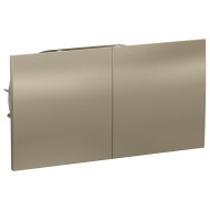 Розетка с/з двойная, со шторками, с крышкой, 16А Systeme Electric AtlasDesign Шампань ATN000528