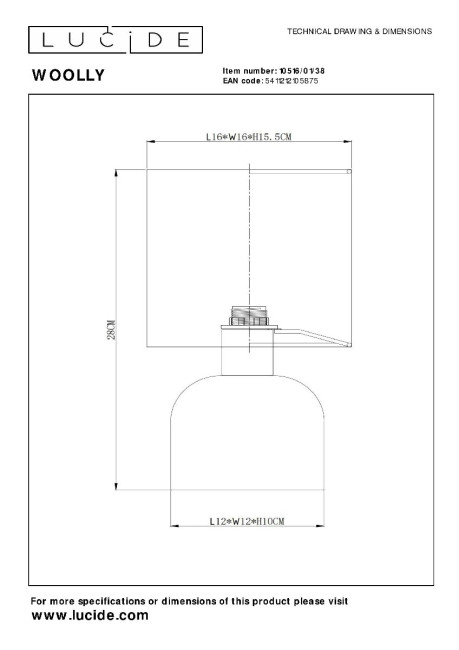 Настольная лампа Lucide Woolly 10516/01/38 Настольная лампа Lucide Woolly 10516/01/38