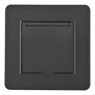 Комплект розетки с/з и шторками, защитной крышкой и рамкой Arte Milano SET16-1-41-1 black