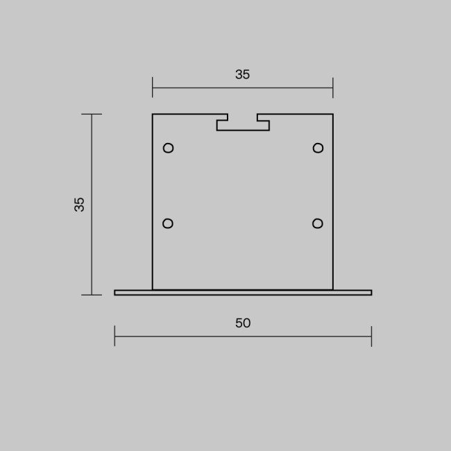 Комплект заглушек для профиля 50×35 2шт Maytoni Led Strip ALM-5035T-B-EC 642035