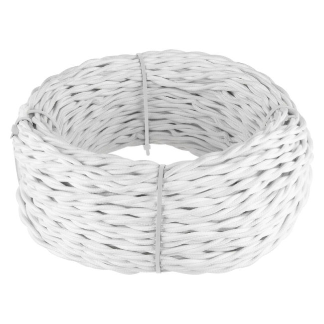 Ретро кабель Werkel витой двухжильный 1,5 мм белый W6452201 4690389165344 Ретро кабель Werkel витой двухжильный 1,5 мм белый W6452201 4690389165344