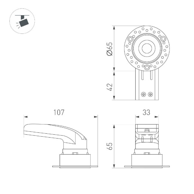 Встраиваемый светильник Arlight MS-RIALTO-TRIMLESS-R40-9W Warm2700 054472 Встраиваемый светильник Arlight MS-RIALTO-TRIMLESS-R40-9W Warm2700 054472