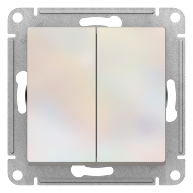 Переключатель 2-клавишный перекрестный 2 x сх. 7 10АХ Systeme Electric AtlasDesign Жемчуг ATN000473 Переключатель 2-клавишный перекрестный 2 x сх. 7 10АХ Systeme Electric AtlasDesign Жемчуг ATN000473