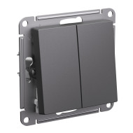 Выключатель 2-клавишный Systeme Electric AtlasDesign Базальт ATN001451