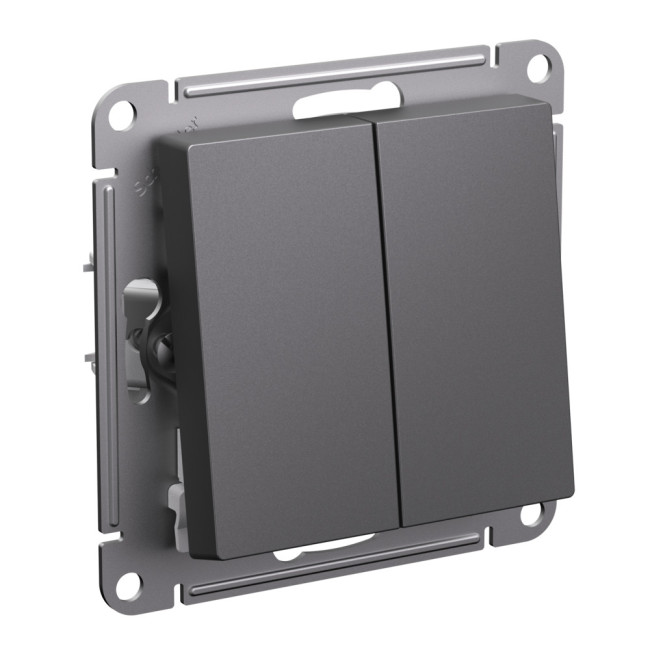 Выключатель 2-клавишный Systeme Electric AtlasDesign Базальт ATN001451 Выключатель 2-клавишный Systeme Electric AtlasDesign Базальт ATN001451