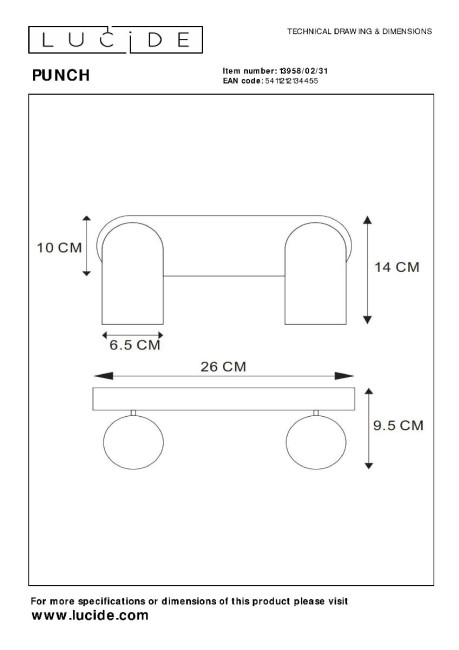 Спот Lucide Punch 13958/02/31 Спот Lucide Punch 13958/02/31