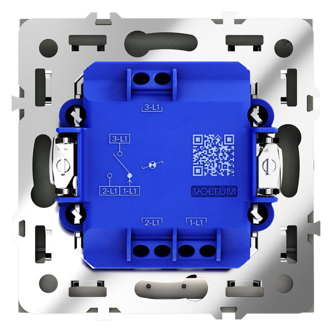 Проходной переключатель одноклавишный с подсветкой Voltum S70 VLS010407 (графит)