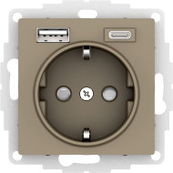 Розетка 16А с USB A+C (5В/2,4А/3 А, 2х5В/1,5А) Systeme Electric AtlasDesign ATN000532