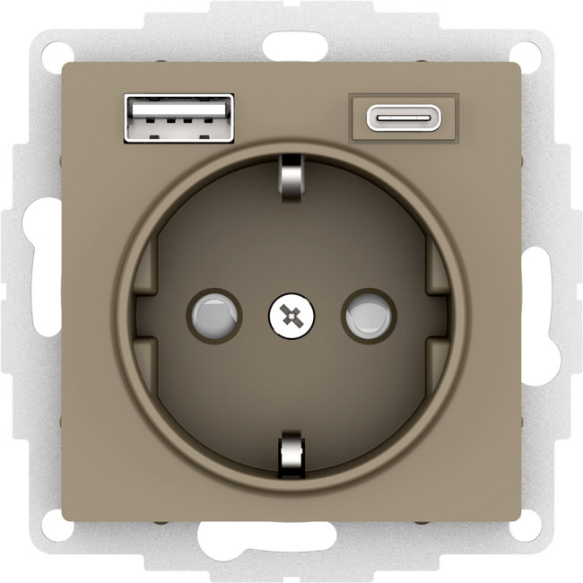 Розетка 16А с USB A+C (5В/2,4А/3 А, 2х5В/1,5А) Systeme Electric AtlasDesign ATN000532