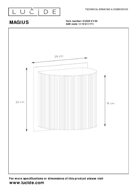 Настенный светильник Lucide Magius 03229/01/30 Настенный светильник Lucide Magius 03229/01/30