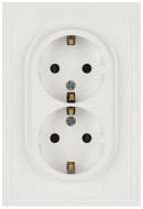 Розетка ЭРА Galaxy 15-2104-01 с заземлением двойная 2X2P+E Schuko 16А-250В IP20 белый Б0070678