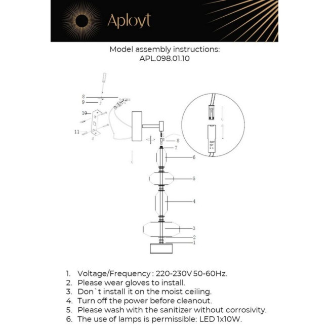 Бра Aployt Viktoir APL.098.01.10