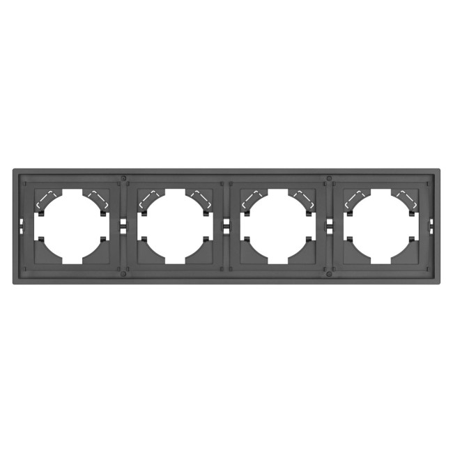 Рамка пластиковая на 4 поста Arlight FRM-TENDO-SFPL-4-GR 054655 Рамка пластиковая на 4 поста Arlight FRM-TENDO-SFPL-4-GR 054655