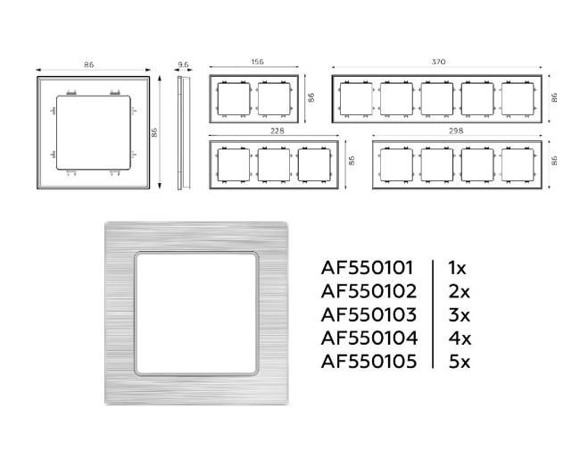 Рамка двухместная Ambrella Volt Platos AF550102 Рамка двухместная Ambrella Volt Platos AF550102