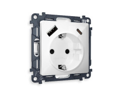 Комплект механизма розетки 2USB A+C 20W (быстрая зарядка) с/з Ambrella Volt Alfa MA110010