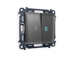 Комплект механизма 2-кл выключателя с подсветкой Ambrella Volt Alfa MA654020