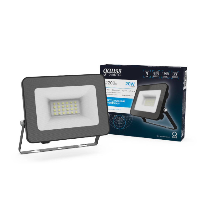 Прожектор светодиодный Gauss Qplus 20W 6500К 613511320 Прожектор светодиодный Gauss Qplus 20W 6500К 613511320