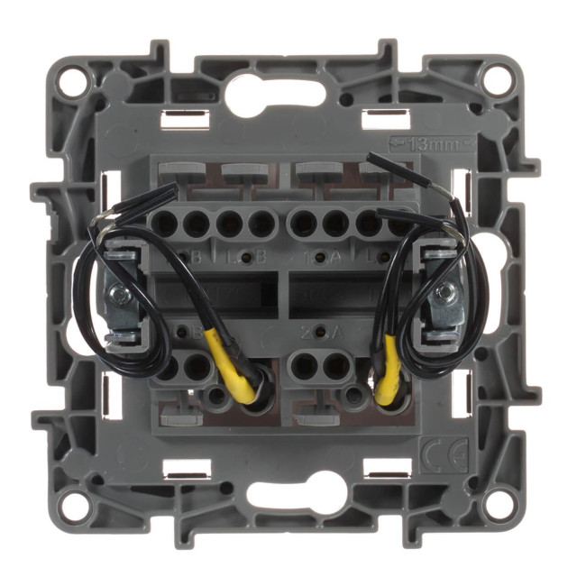 Переключатель двухклавишный Legrand Etika с подсветкой 10A 250V антрацит 672616