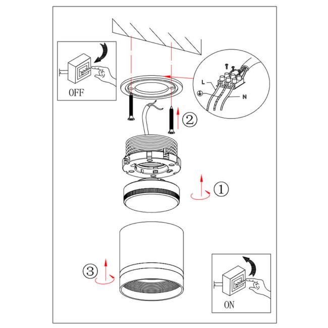 Накладной светильник ЭРА OL9 GX53 BK/WH Б0048542 Накладной светильник ЭРА OL9 GX53 BK/WH Б0048542