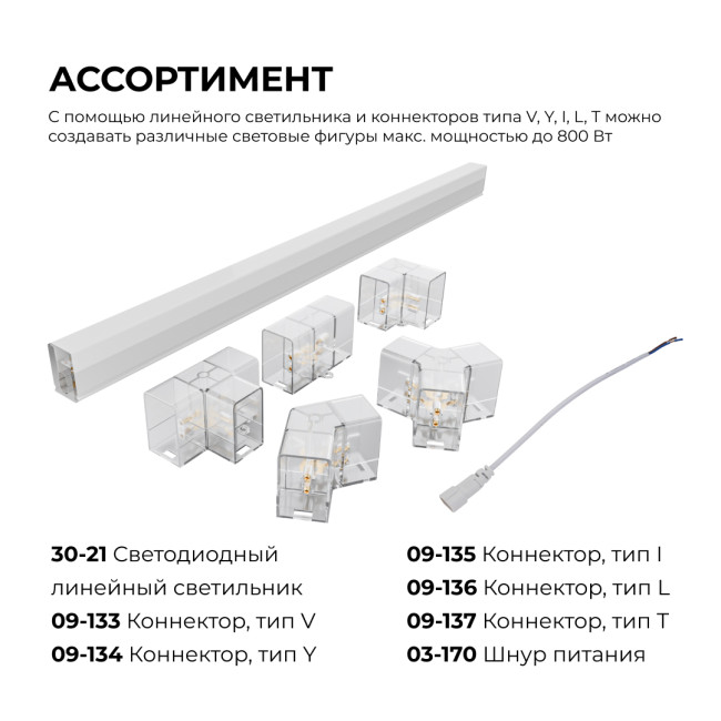 Коннектор для светильников Apeyron серии NET тип V 230В/50Гц 09-133
