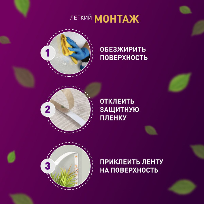 Светодиодная лента для растений Эра 18Вт 1400K 2м IP65 FITO-Strip Light-RB-2m красно-синего спектра Б0057282