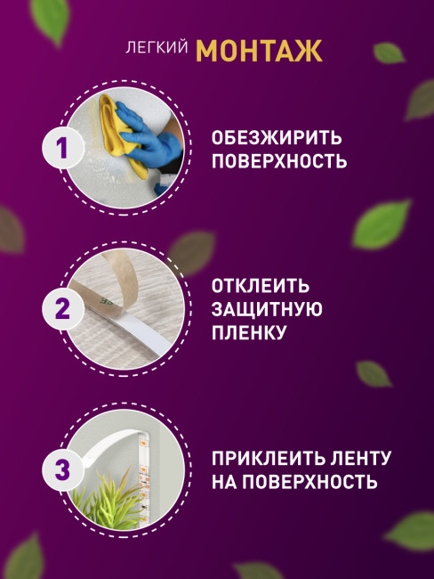 Светодиодная лента для растений Эра 18Вт 1400K 2м IP65 FITO-Strip Light-RB-2m красно-синего спектра Б0057282