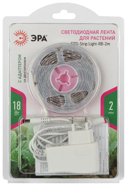 Светодиодная лента для растений Эра 18Вт 1400K 2м IP65 FITO-Strip Light-RB-2m красно-синего спектра Б0057282