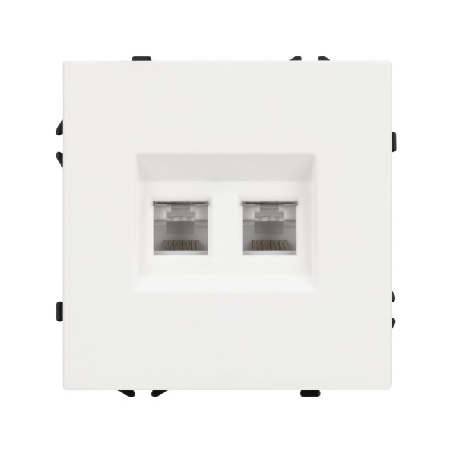 Механизм сдвоенной компьютерной розетки Arlight SCT-NOBE-MPC2-SFPL-WH (RJ-45, CAT6) 054312 Механизм сдвоенной компьютерной розетки Arlight SCT-NOBE-MPC2-SFPL-WH (RJ-45, CAT6) 054312