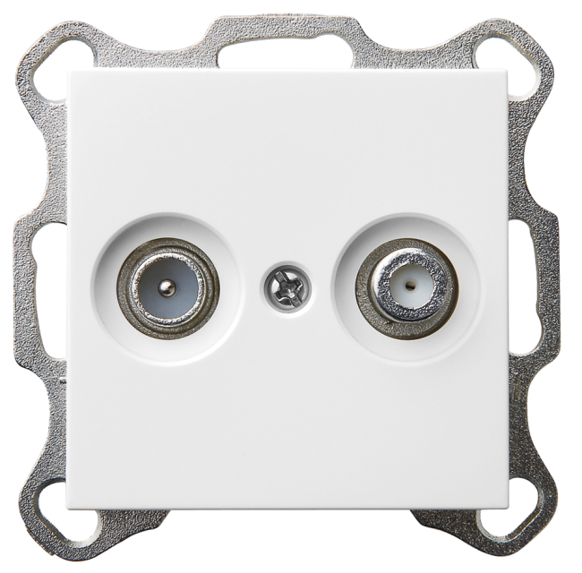 Розетка TV-FM Jasmart оконечная с накладкой белый глянцевый G6204W Розетка TV-FM Jasmart оконечная с накладкой белый глянцевый G6204W