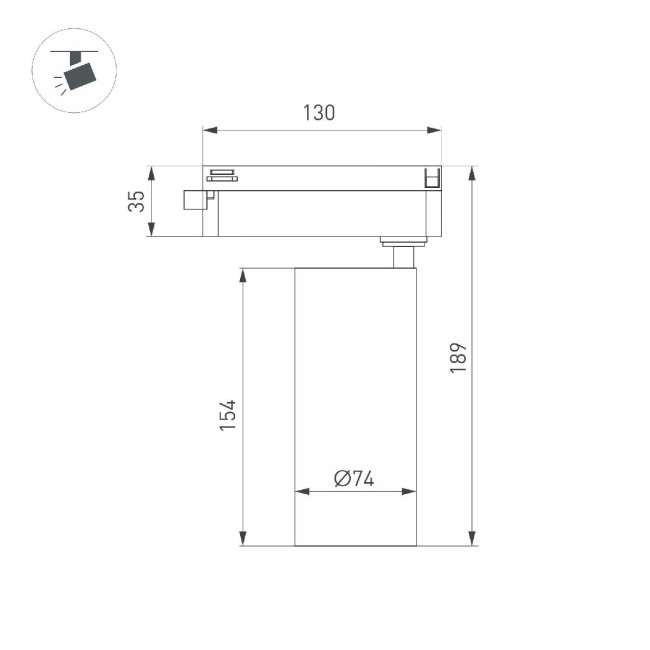Трековый однофазный светильник Arlight LGD-GERA-2TR-R74-20W Warm3000 (WH, 15 deg, 230V) 055081 Трековый однофазный светильник Arlight LGD-GERA-2TR-R74-20W Warm3000 (WH, 15 deg, 230V) 055081