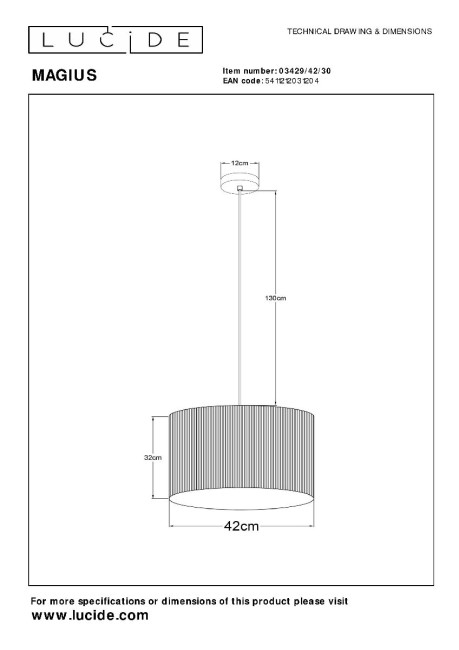 Подвесной светильник Lucide Magius 03429/42/30 Подвесной светильник Lucide Magius 03429/42/30