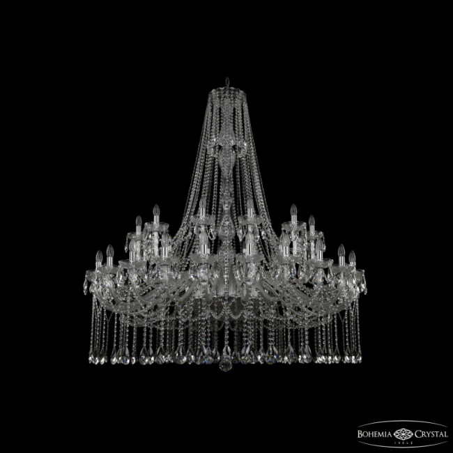 Подвесная люстра Bohemia Ivele Crystal 1413/24+12/530/h-160 Ni