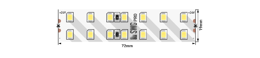 Светодиодная лента SWG PRO 24В 2835 20Вт/м 3000-3500K 5м IP20 SWG2P196-24-20-WW-20 024304 Светодиодная лента SWG PRO 24В 2835 20Вт/м 3000-3500K 5м IP20 SWG2P196-24-20-WW-20 024304