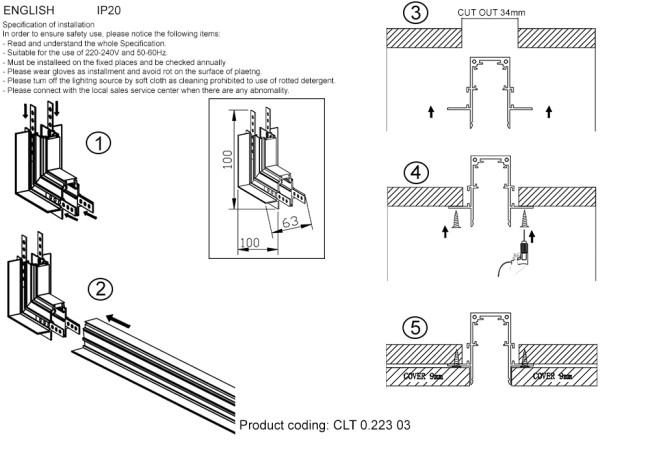 Внешний угловой соединитель угловой для магнитного встраиваемого шинопровода Crystal Lux Space CLT 0.223 03 WH