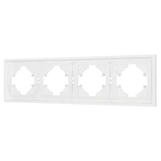 Рамка пластиковая на 4 поста Arlight FRM-TENDO-SFPL-4-WH 054656 Рамка пластиковая на 4 поста Arlight FRM-TENDO-SFPL-4-WH 054656