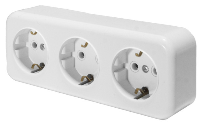 Розетка 3-местная Stekker PST16-51-20 (RA 16-343-Б) 39697 Розетка 3-местная Stekker PST16-51-20 (RA 16-343-Б) 39697