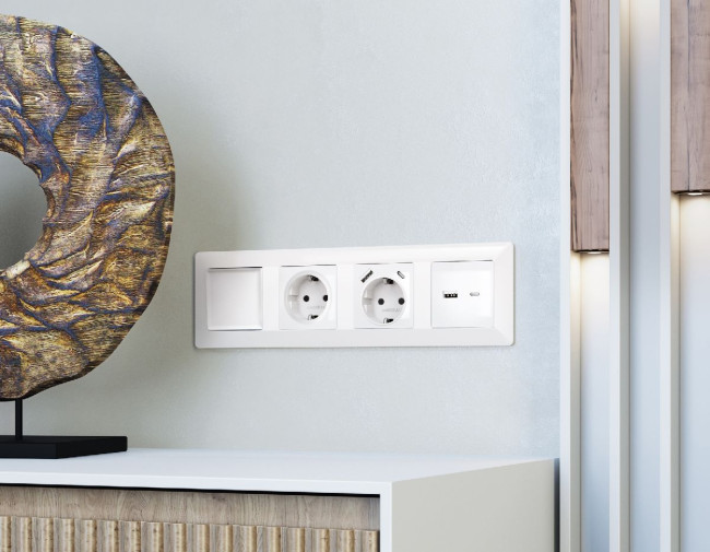 Комплект механизма розетки 2USB A+C 20W (быстрая зарядка) Ambrella Volt Alfa MA111010 Комплект механизма розетки 2USB A+C 20W (быстрая зарядка) Ambrella Volt Alfa MA111010