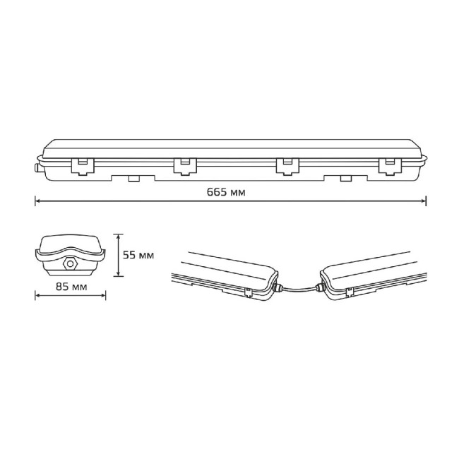 Потолочный светильник Gauss СПП-Т8-G13 Lite 909437260 Потолочный светильник Gauss СПП-Т8-G13 Lite 909437260