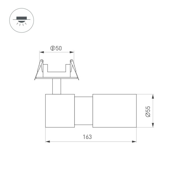 Спот Arlight LGD-ARTEMIS-BUILT-FLAP-R55-12W Warm2700 (BK, 8-80 deg, 230V) (IP20 Металл) 062274 Спот Arlight LGD-ARTEMIS-BUILT-FLAP-R55-12W Warm2700 (BK, 8-80 deg, 230V) (IP20 Металл) 062274