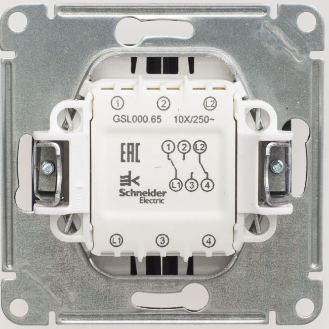 Переключатель 2-клавишный, сх.6, 10АХ Systeme Electric Glossa Антрацит GSL000765 Переключатель 2-клавишный, сх.6, 10АХ Systeme Electric Glossa Антрацит GSL000765
