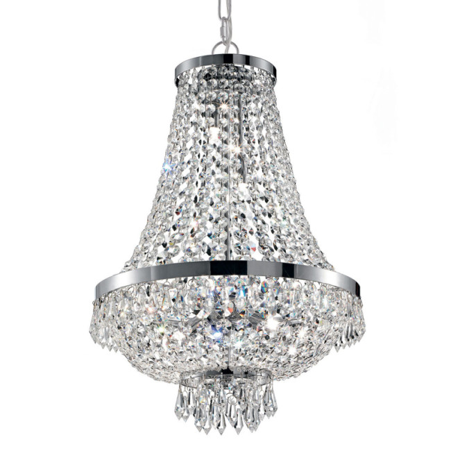 Подвесная люстра Ideal Lux Caesar SP6 Cromo 033532 Подвесная люстра Ideal Lux Caesar SP6 Cromo 033532