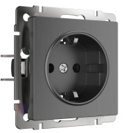 Розетка с заземлением и шторками Werkel графит рифленый W1171104 4690389158636 Розетка с заземлением и шторками Werkel графит рифленый W1171104 4690389158636