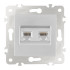Розетка телефонная RJ11 + компьютерная RJ45 Arte Milano 203.44-1.silver