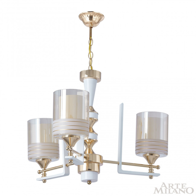 Подвесная люстра Arte Milano Florentia-6087 306087/3 Wh/Gd Подвесная люстра Arte Milano Florentia-6087 306087/3 Wh/Gd