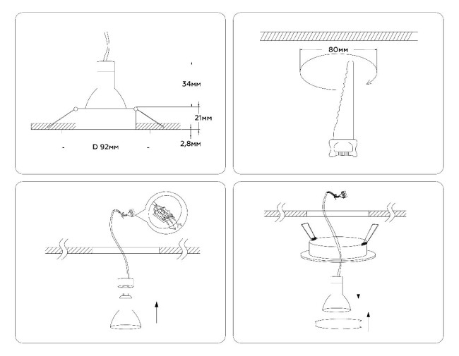 Встраиваемый светильник Ambrella Light Standard Tech A8921